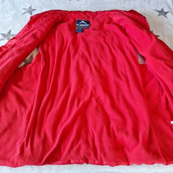 Climate Concepts Plus Size 4X Red  Fleece Lined Zip Puffer Vest Hiking Outdoor - Picture 8 of 10